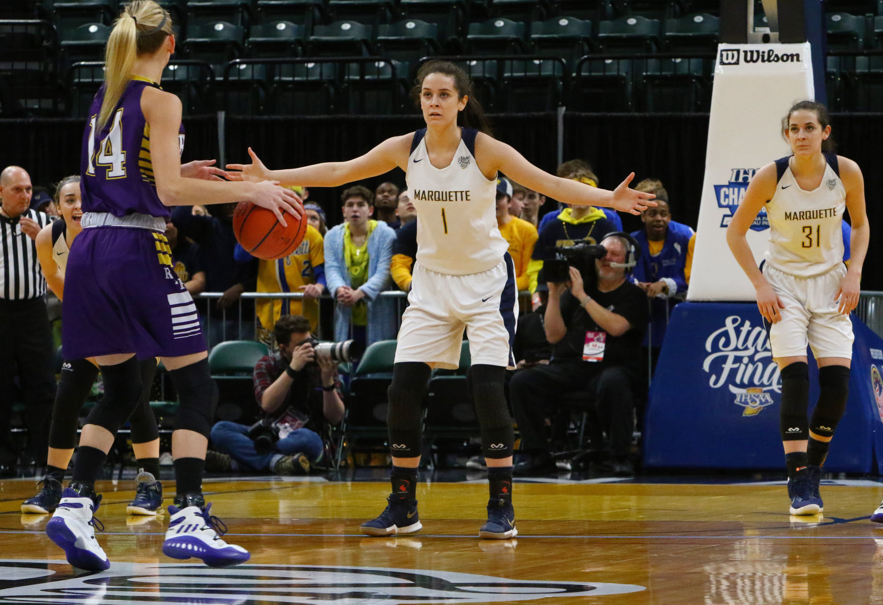 Gallery: Girls Basketball State Finals: Marquette Catholic vs. Vincennes Rivet